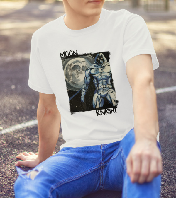 Moon Knight Marc Spector Hero With Full Moon Background T-Shirt