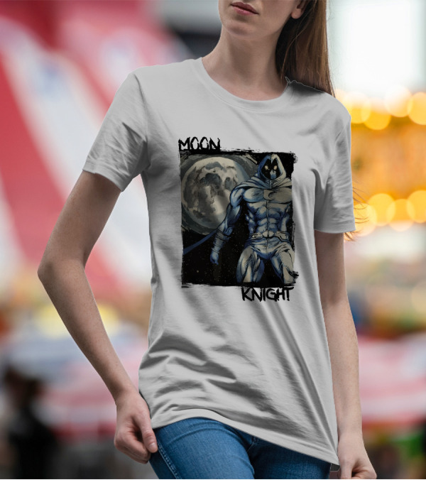 Moon Knight Marc Spector Hero With Full Moon Background T-Shirt
