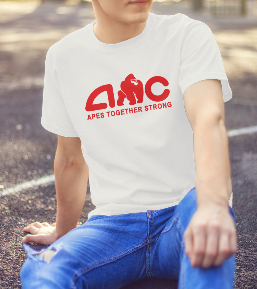 AMC Apes Together Strong Logo With Red Gorilla T-Shirt