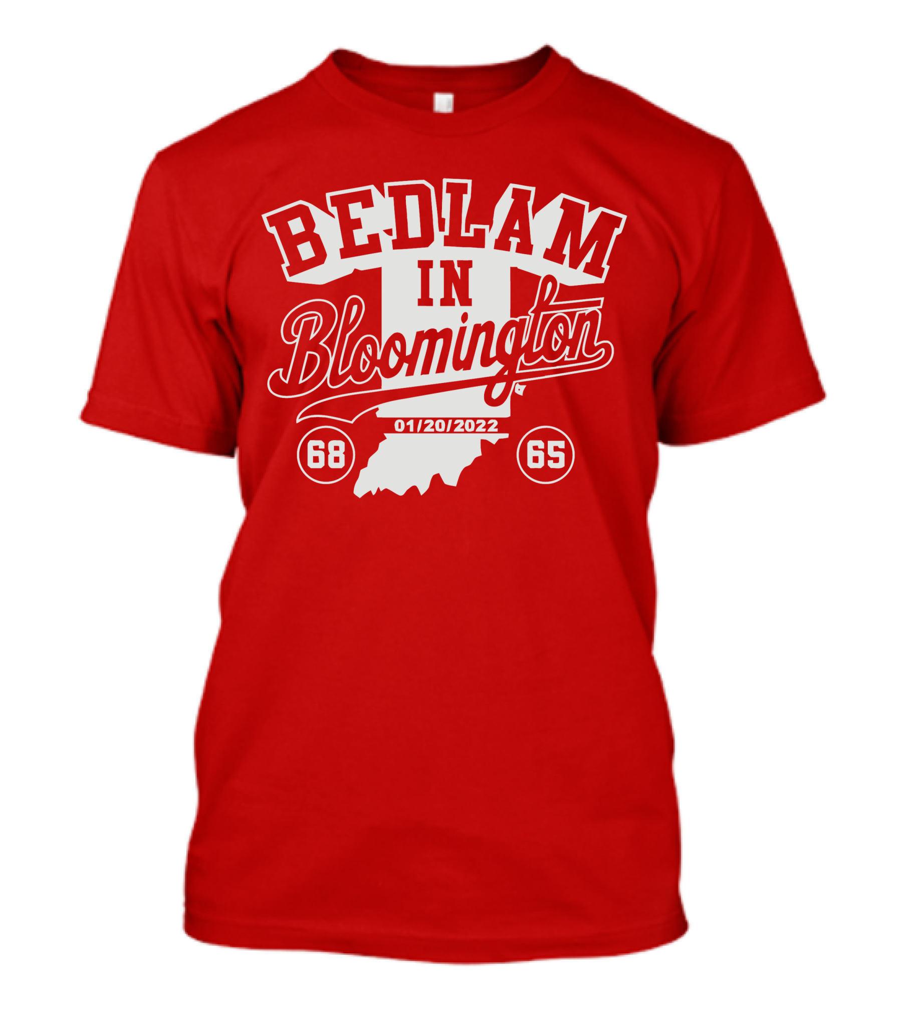 Bedlam In Bloomington 68-65 Indiana Map 01/20/2022 T-Shirt
