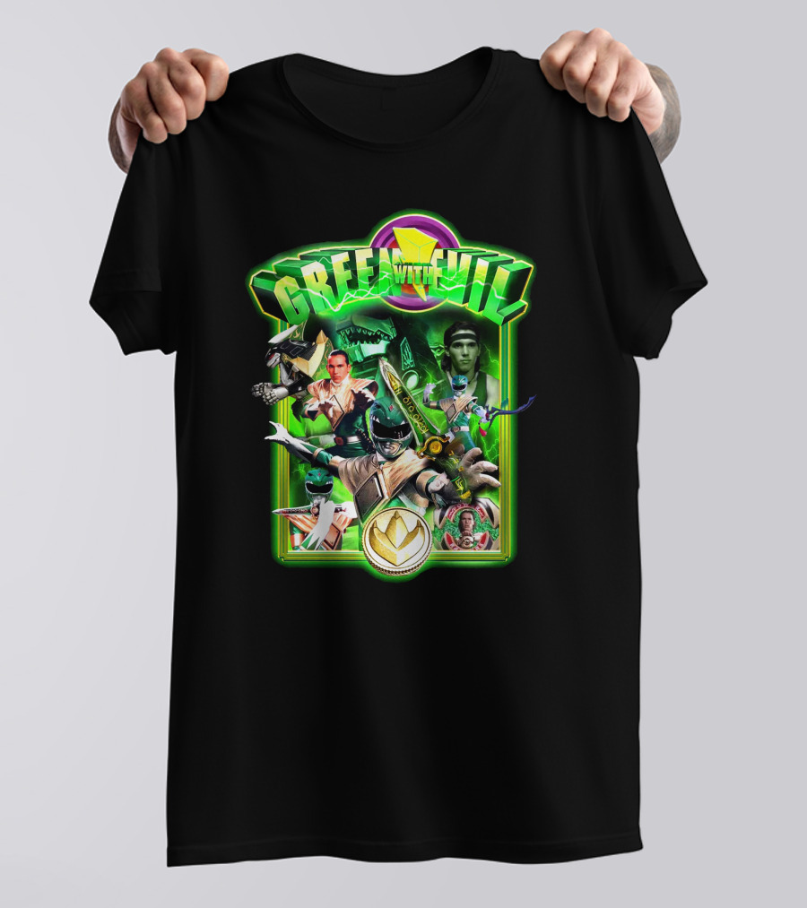 Green With Evil Mighty Morphin Power Rangers Villainous Green Ranger Adventure T-Shirt
