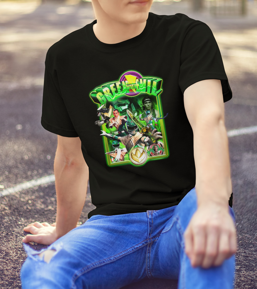 Green With Evil Mighty Morphin Power Rangers Villainous Green Ranger Adventure T-Shirt