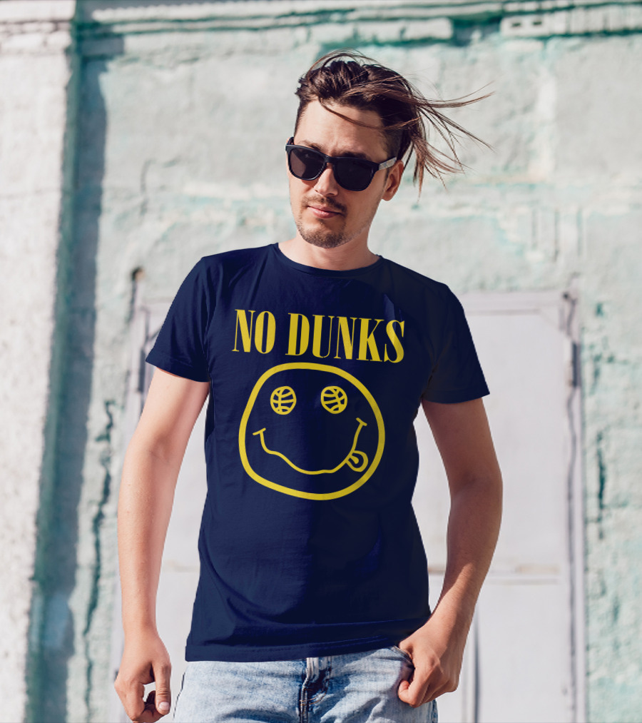 No Dunks Smiley Face Basketball Eyes T-Shirt