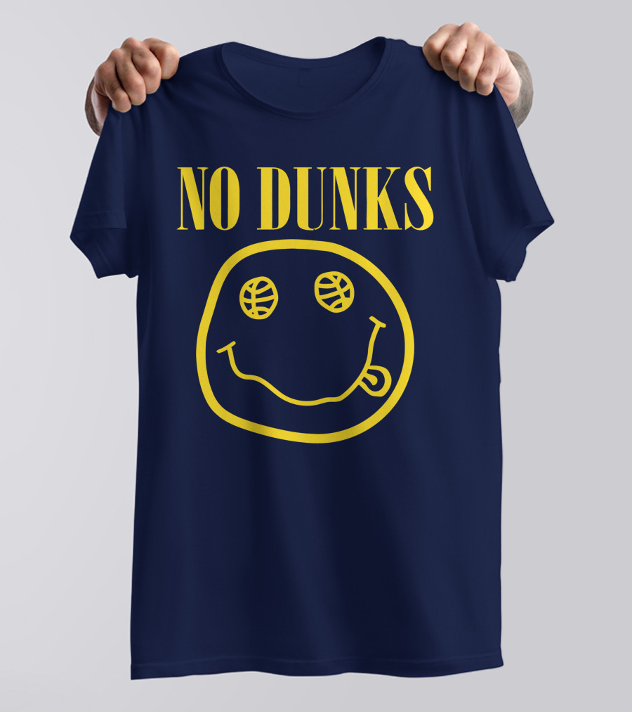 No Dunks Smiley Face Basketball Eyes T-Shirt