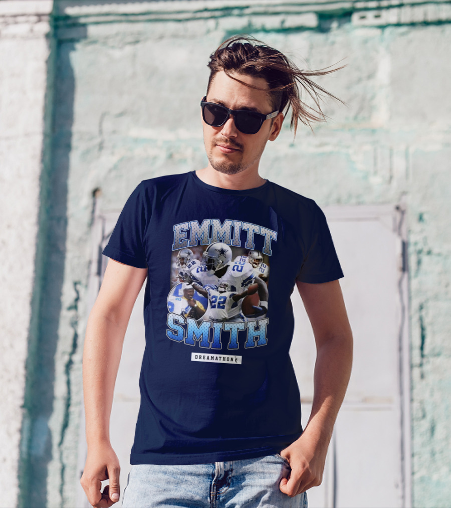 Emmitt Smith Dreamathon Dallas Cowboys Collage T-Shirt
