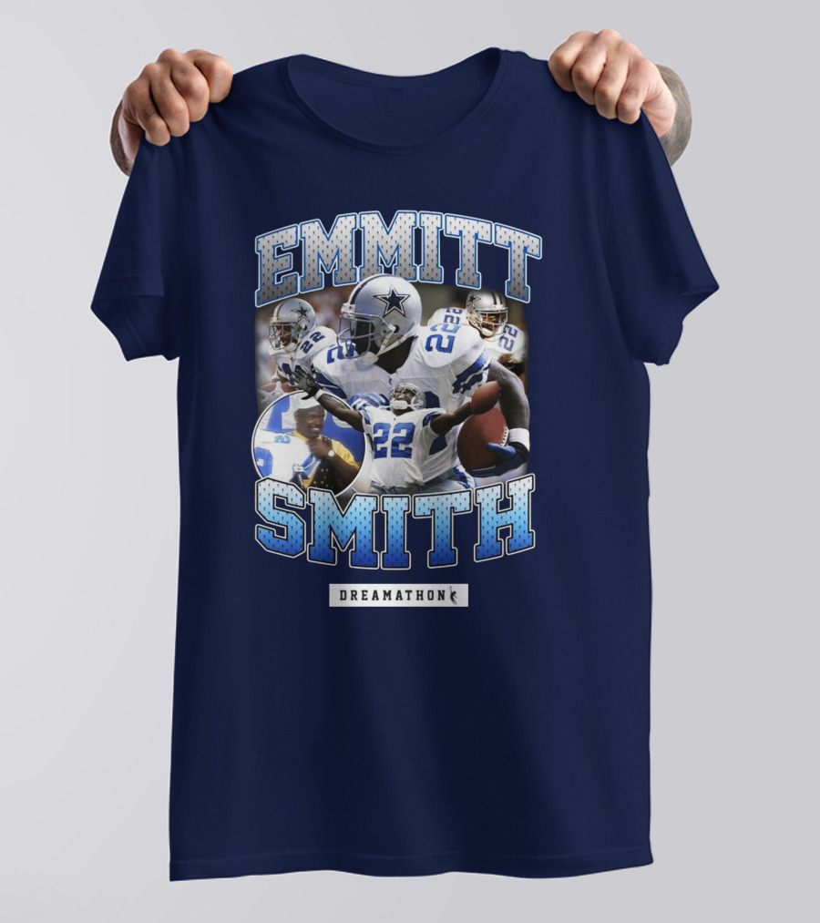 Emmitt Smith Dreamathon Dallas Cowboys Collage T-Shirt