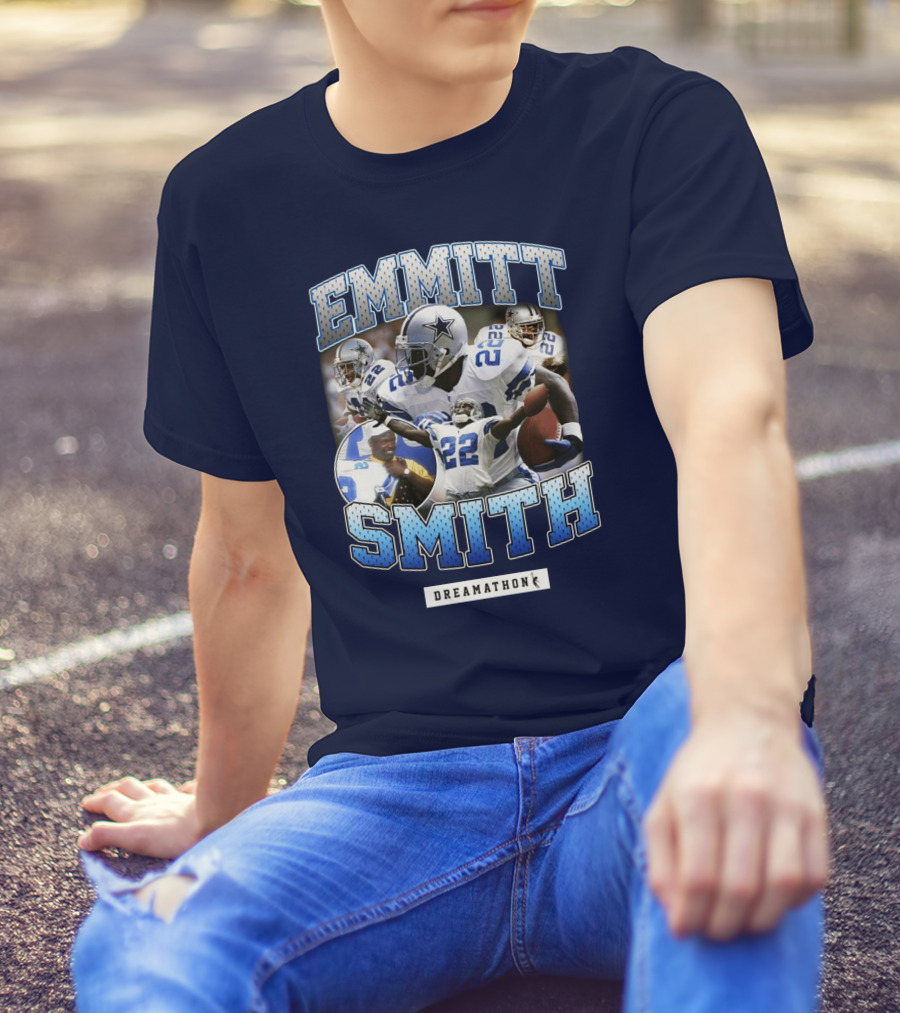 Emmitt Smith Dreamathon Dallas Cowboys Collage T-Shirt