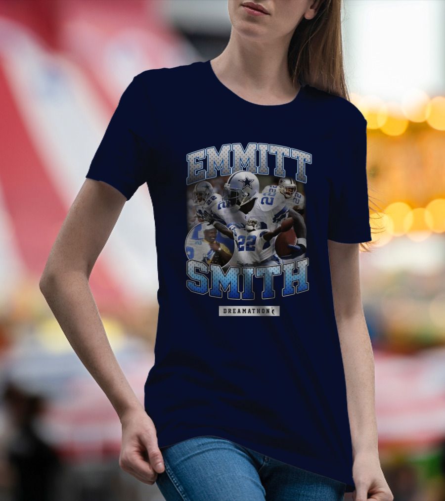 Emmitt Smith Dreamathon Dallas Cowboys Collage T-Shirt