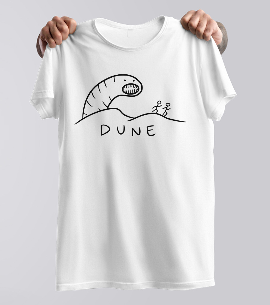 Dune Shai Hulud Worm And Stick Figures Drawing T-Shirt