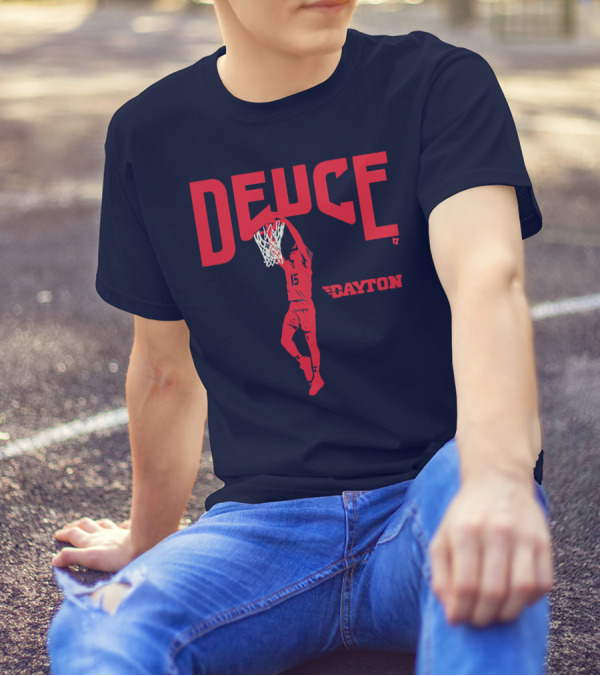 Dayton Basketball Deuce Daron Holmes II Dunking T-Shirt