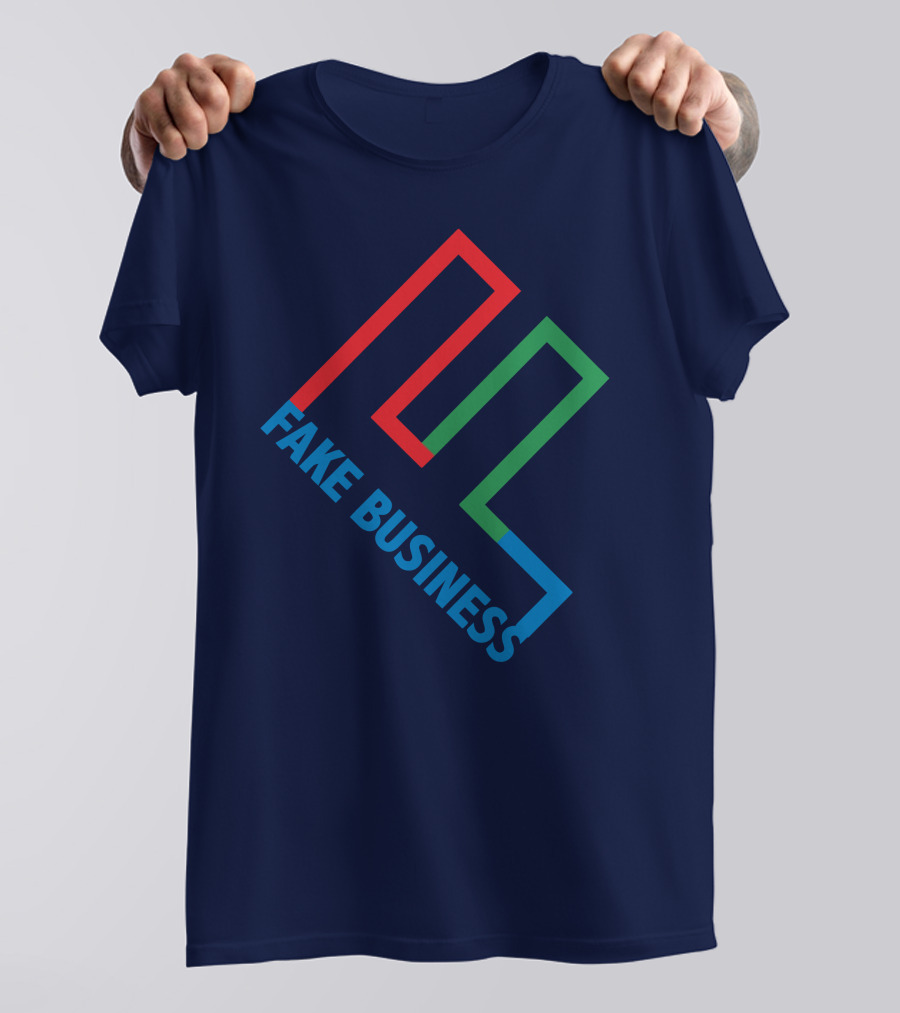 Fake Business Logo With Red Green Blue Lines T-Shirt