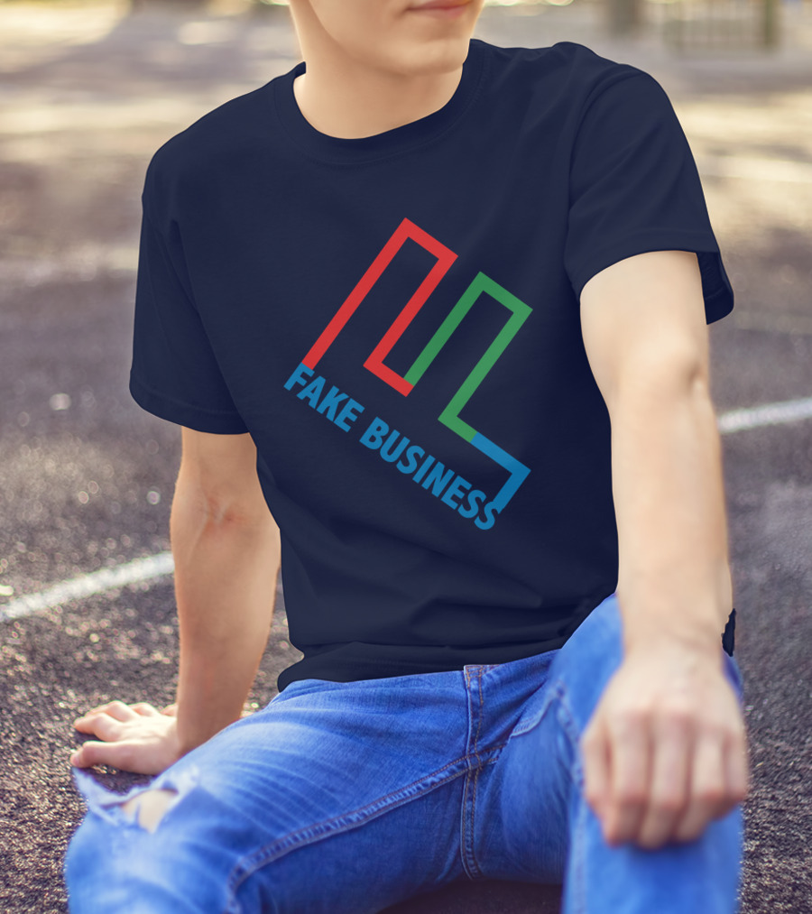 Fake Business Logo With Red Green Blue Lines T-Shirt
