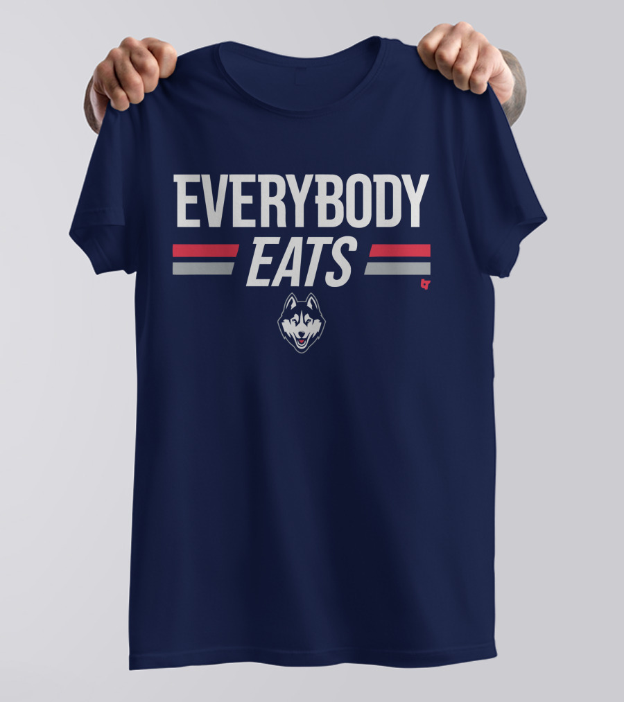 UConn Everybody Eats Husky Logo Navy Blue T-Shirt