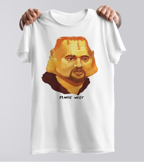 Flanye West Pancake Head Parody Caricature T-Shirt