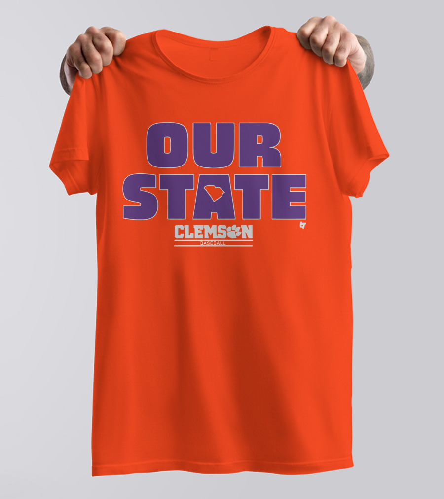 Clemson Baseball Our State South Carolina Outline T-Shirt