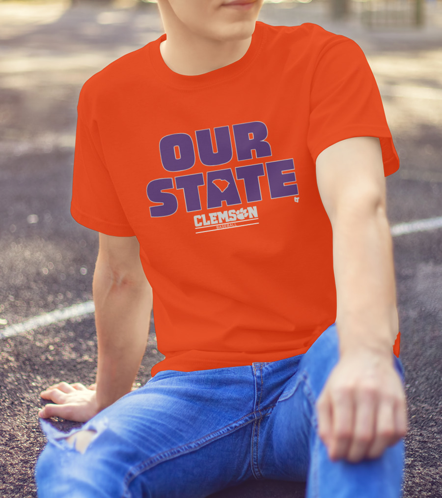Clemson Baseball Our State South Carolina Outline T-Shirt