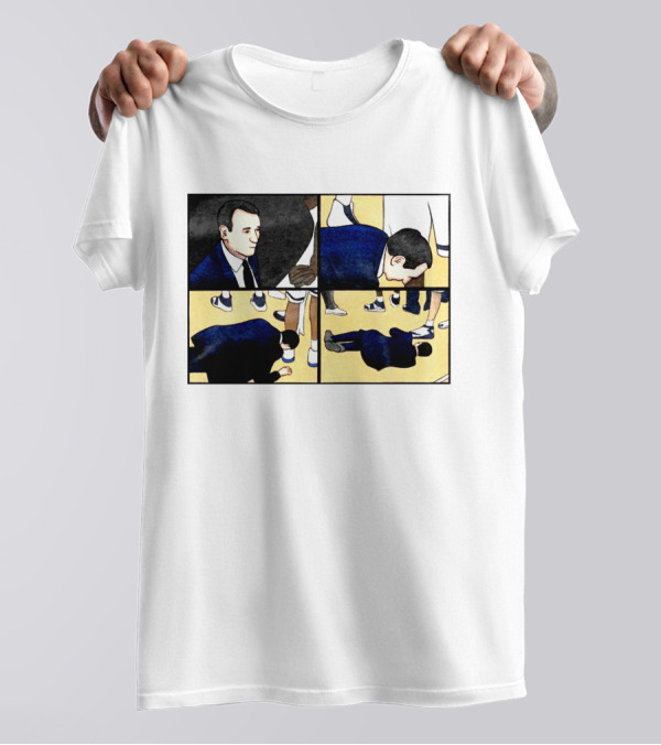 Collapse Basketball Comic Coach On Court Scene T-Shirt