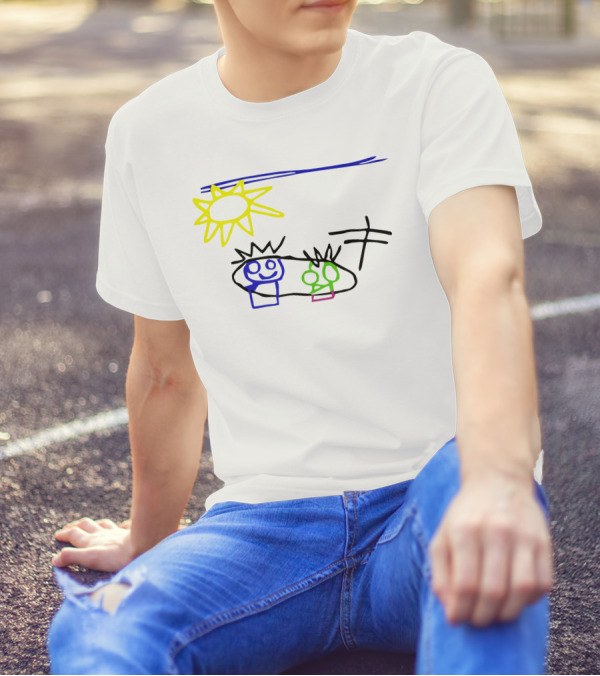 Russell Westbrook Son Childlike Drawing Sun And Figures T-Shirt