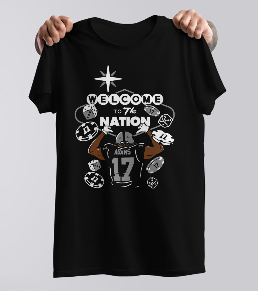 Welcome To Raider Nation Adams 17 Football Dice Star T-Shirt
