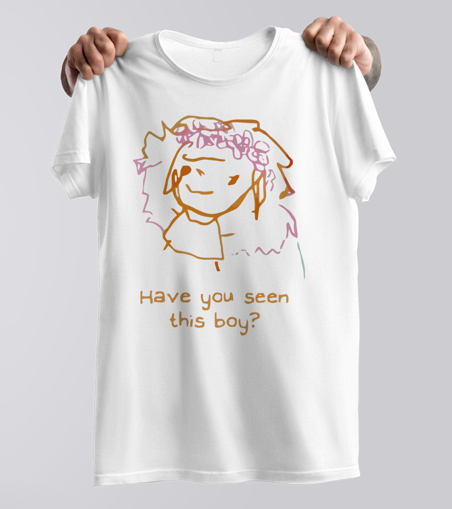 Have You Seen This Boy Floral Crown Sketch T-Shirt