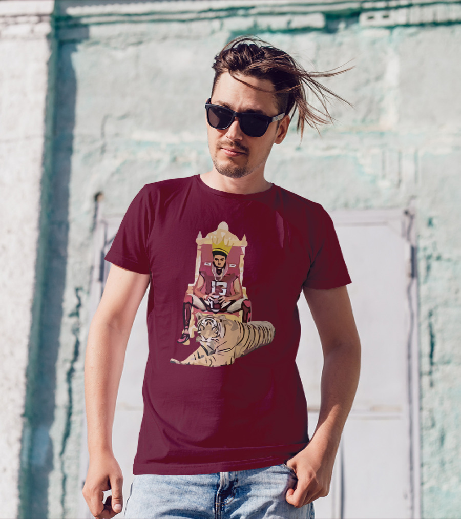 Jordan Travis College King Football Throne With Crown And Tiger T-Shirt