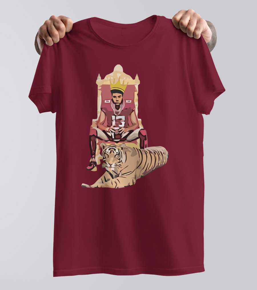 Jordan Travis College King Football Throne With Crown And Tiger T-Shirt