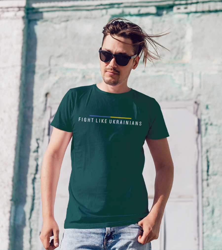 Fight Like Ukrainians With Blue And Yellow Accents T-Shirt
