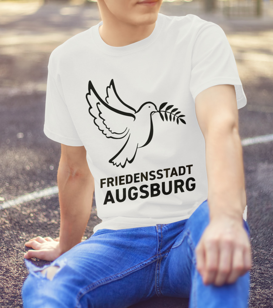 Stefan Reuter Friedensstadt Augsburg Peace Dove With Olive Branch T-Shirt