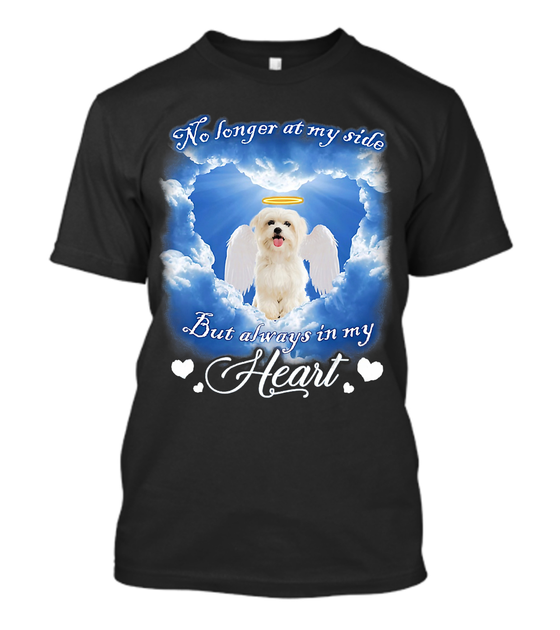 No Longer At My Side But Always In My Heart Dog Angel Clouds T-Shirt