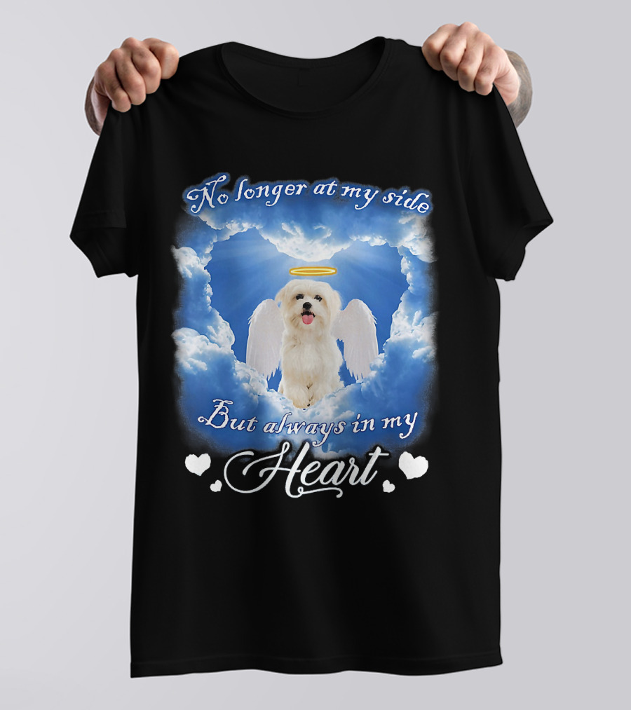 No Longer At My Side But Always In My Heart Dog Angel Clouds T-Shirt