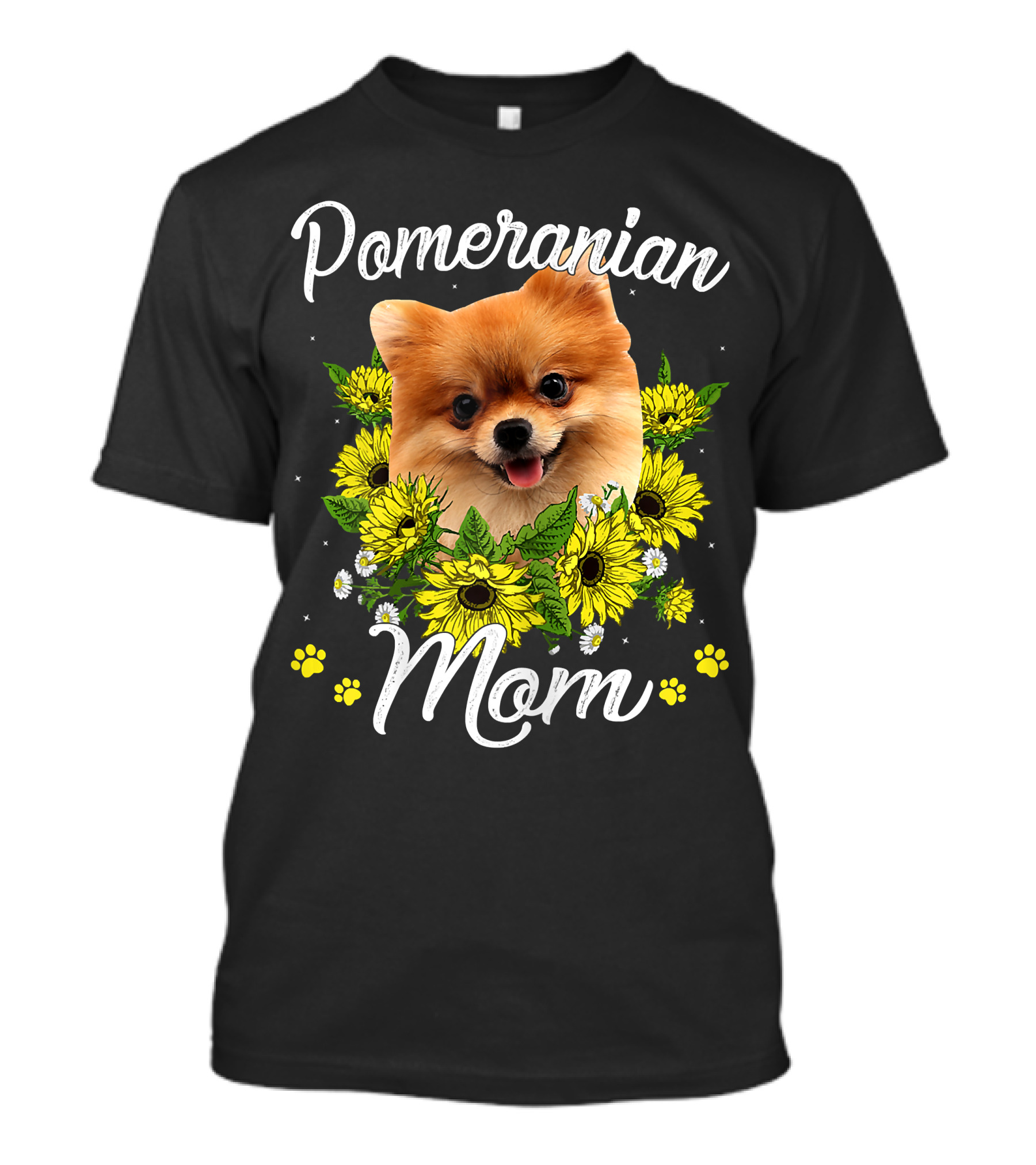 Pomeranian Mom Sunflowers Mother's Day T-Shirt