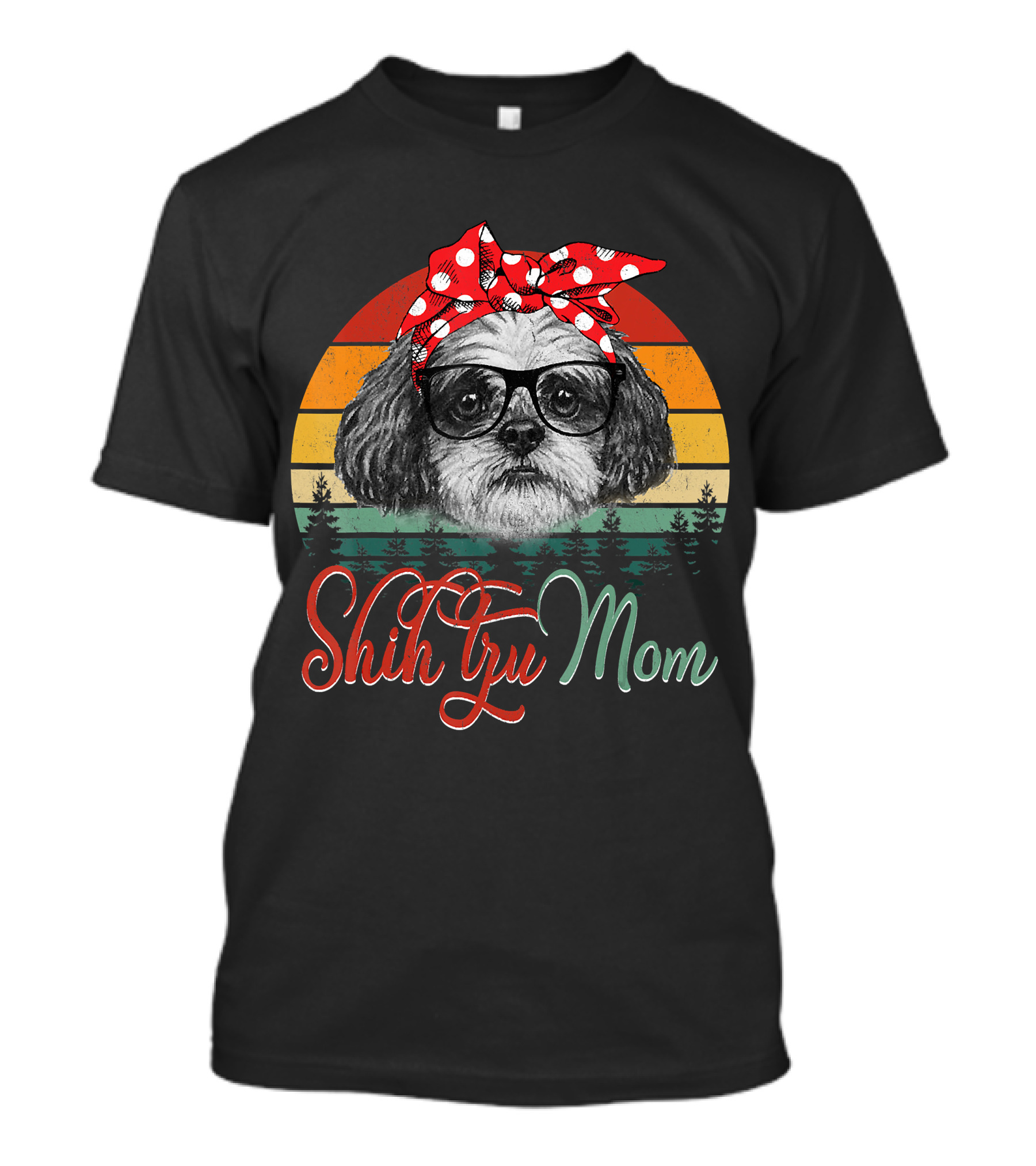 Shih Tzu Mom Retro Dog Lovers Mother T-Shirt
