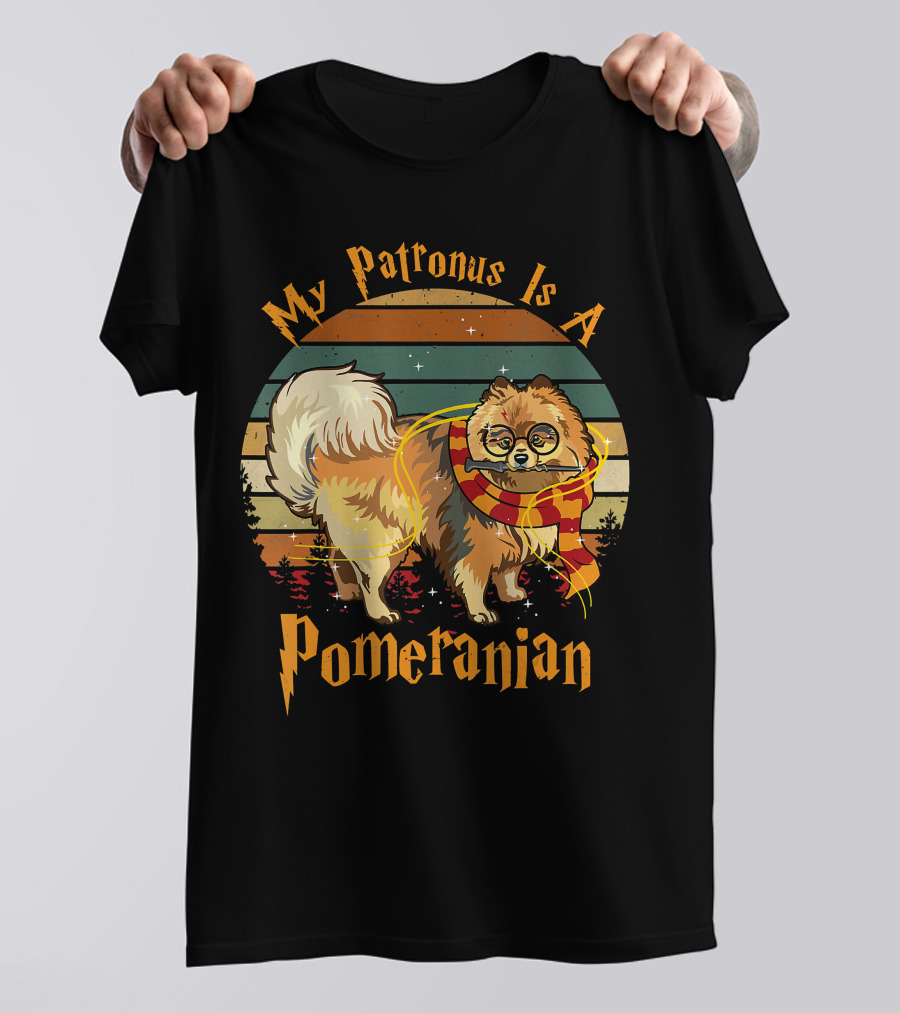 My Patronus Is A Pomeranian Dog With Wizardry And Magic References T-Shirt