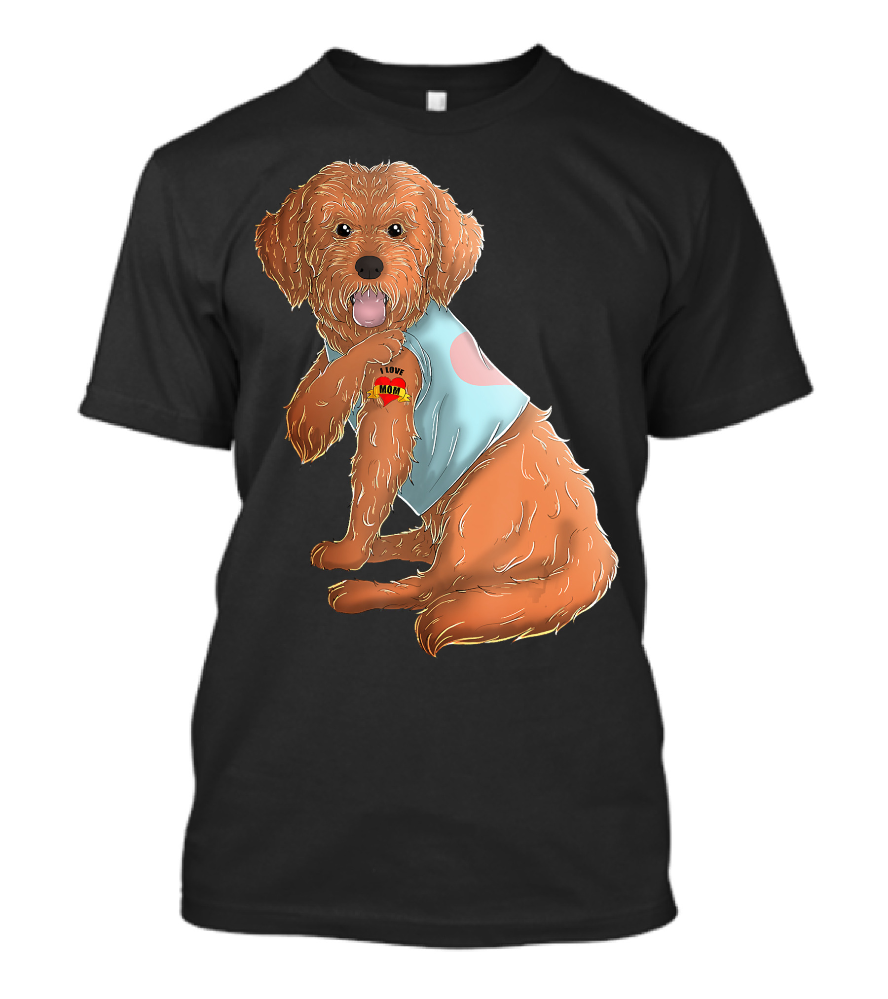 Cockapoo Dog I Love Mom Tattoo T-Shirt