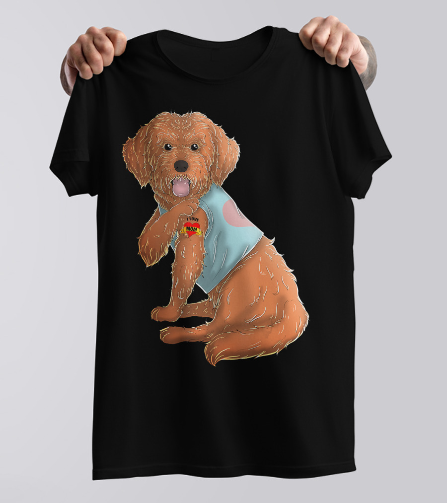 Cockapoo Dog I Love Mom Tattoo T-Shirt