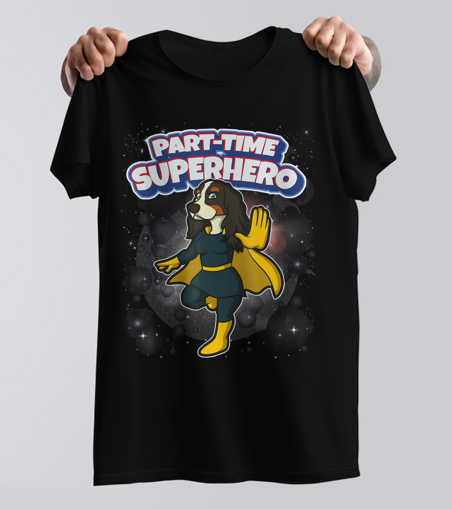 Part-Time Superhero English Cocker Spaniel Comic T-Shirt