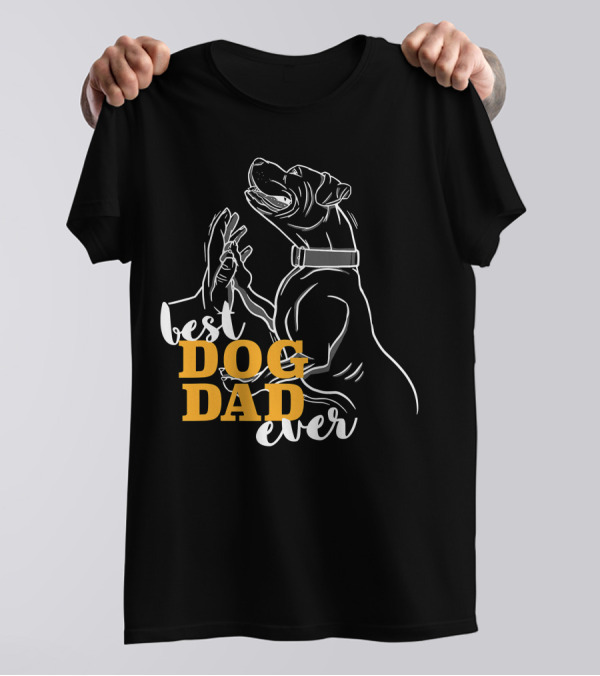 Best Dog Dad Ever Pitbull Boxer T-Shirt
