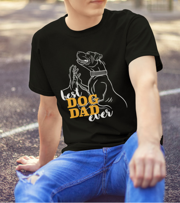 Best Dog Dad Ever Pitbull Boxer T-Shirt
