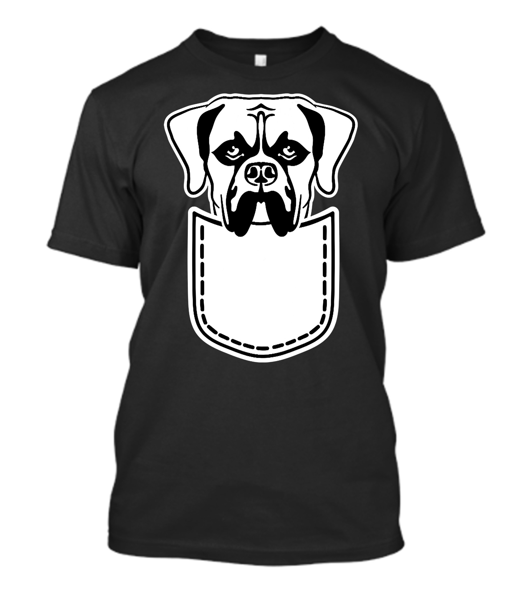 Boxer Pocket Peeking Dog T-Shirt
