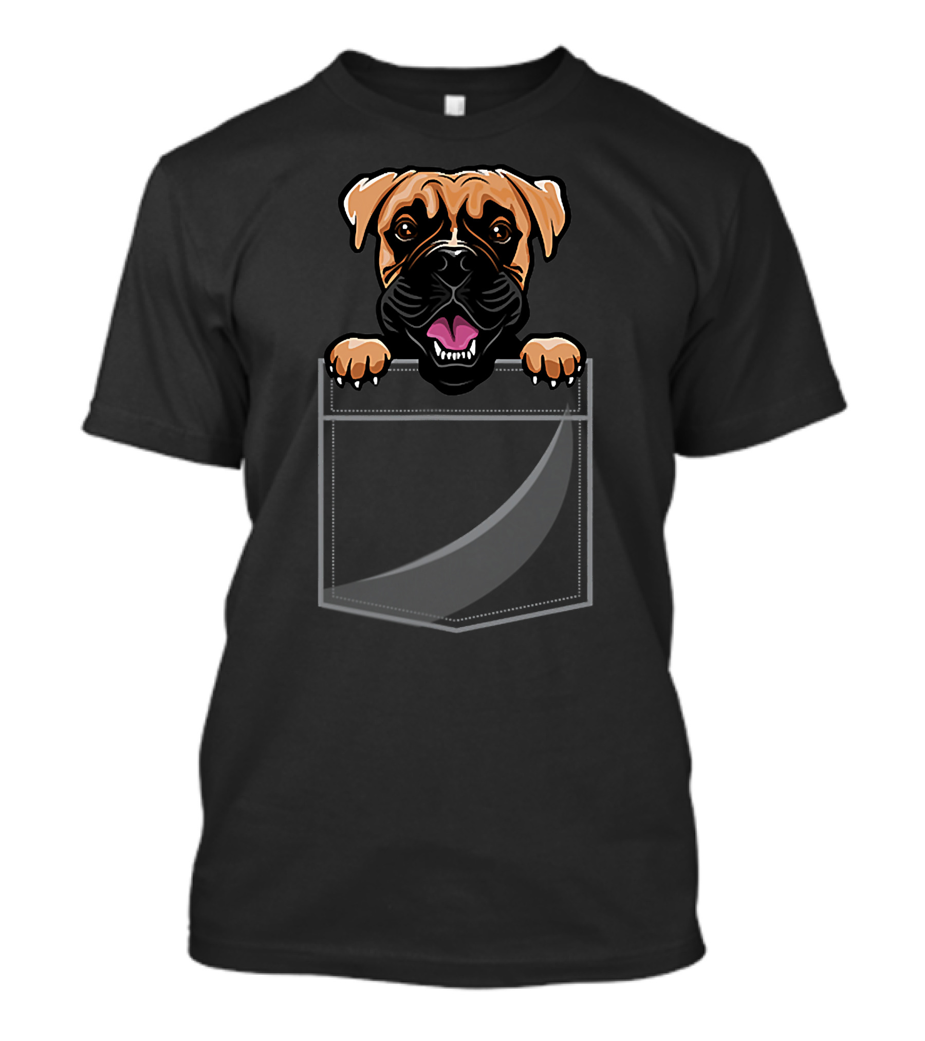 Boxer Dog In A Pocket Peeking T-Shirt