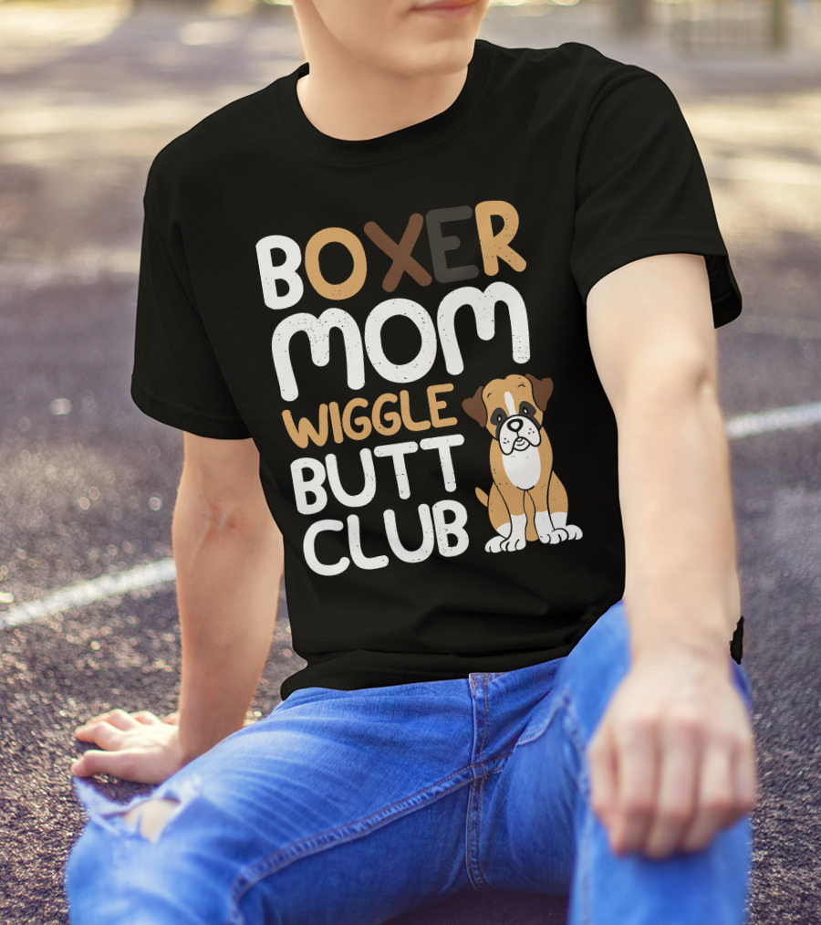 Boxer Mom Wiggle Butt Club Puppy T-Shirt