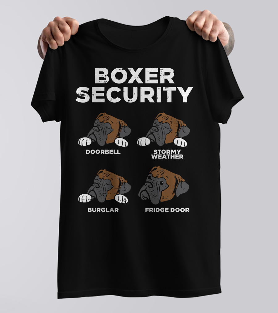 Boxer Security Doorbell Stormy Weather Burglar Fridge Door T-Shirt