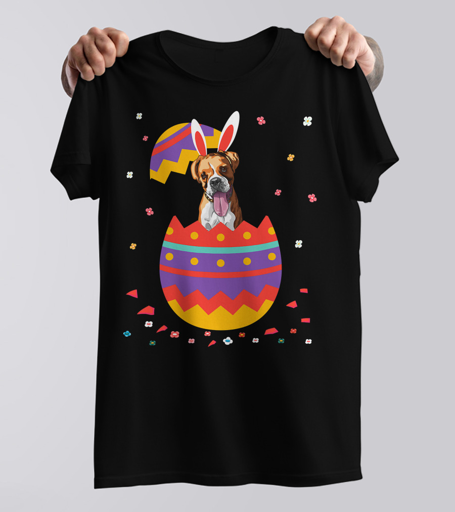 Bunny Ears Dog In Colorful Easter Egg For Cute Easter Day T-Shirt