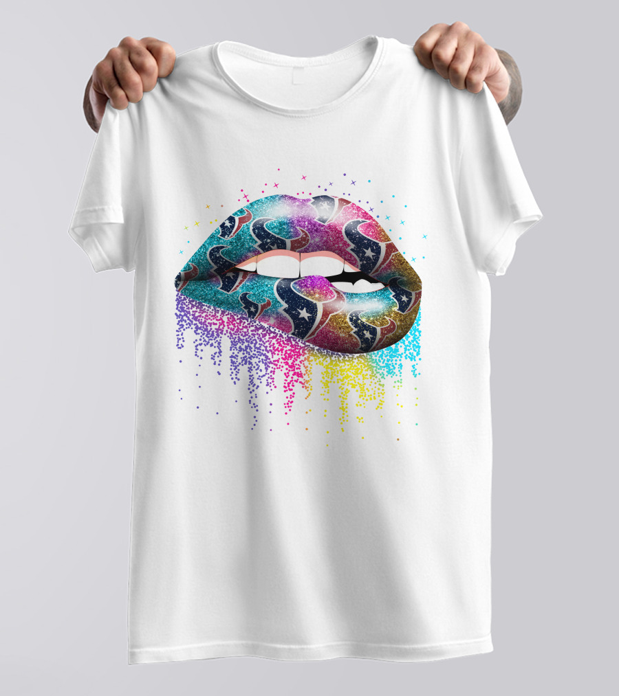 Houston Texans Lip Rainbow Logo Burst T-Shirt