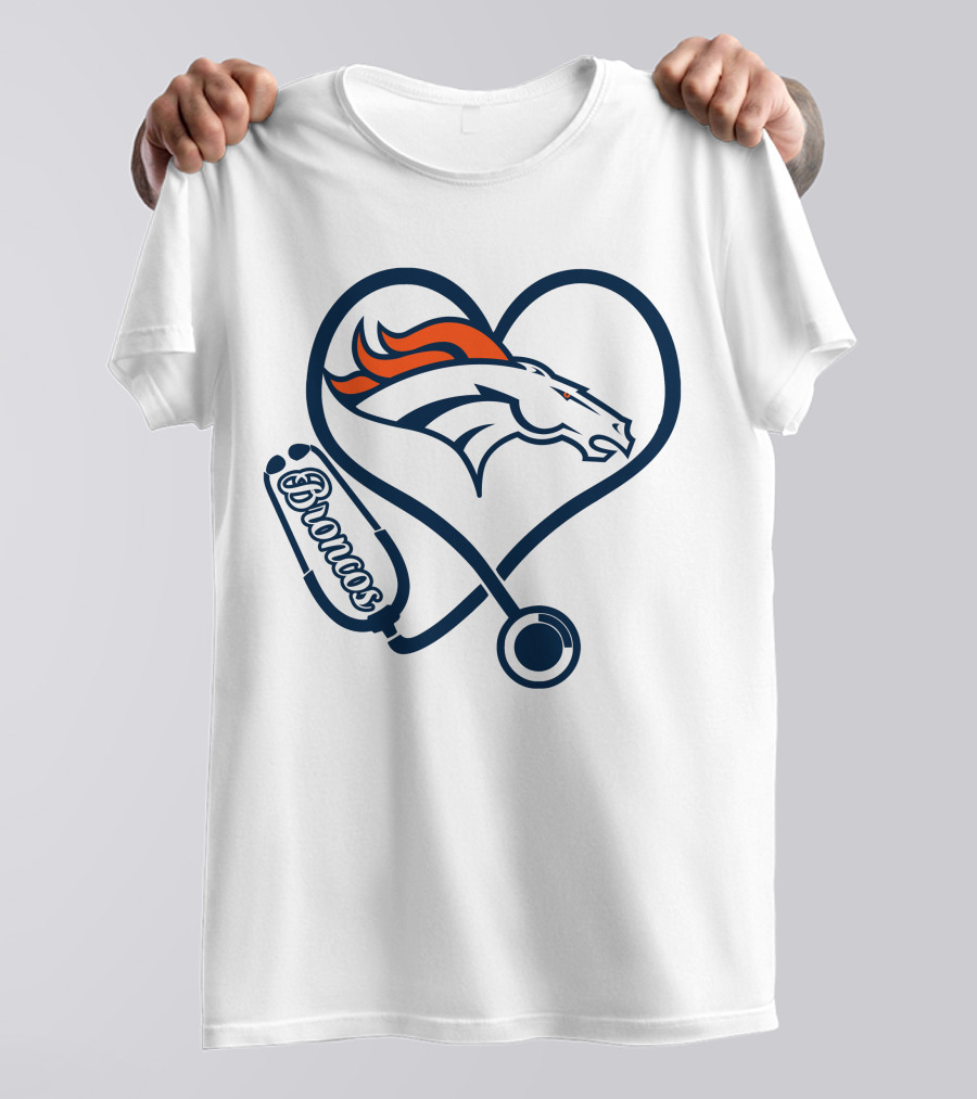 Nurse Broncos Heart Stethoscope Denver Broncos T-Shirt
