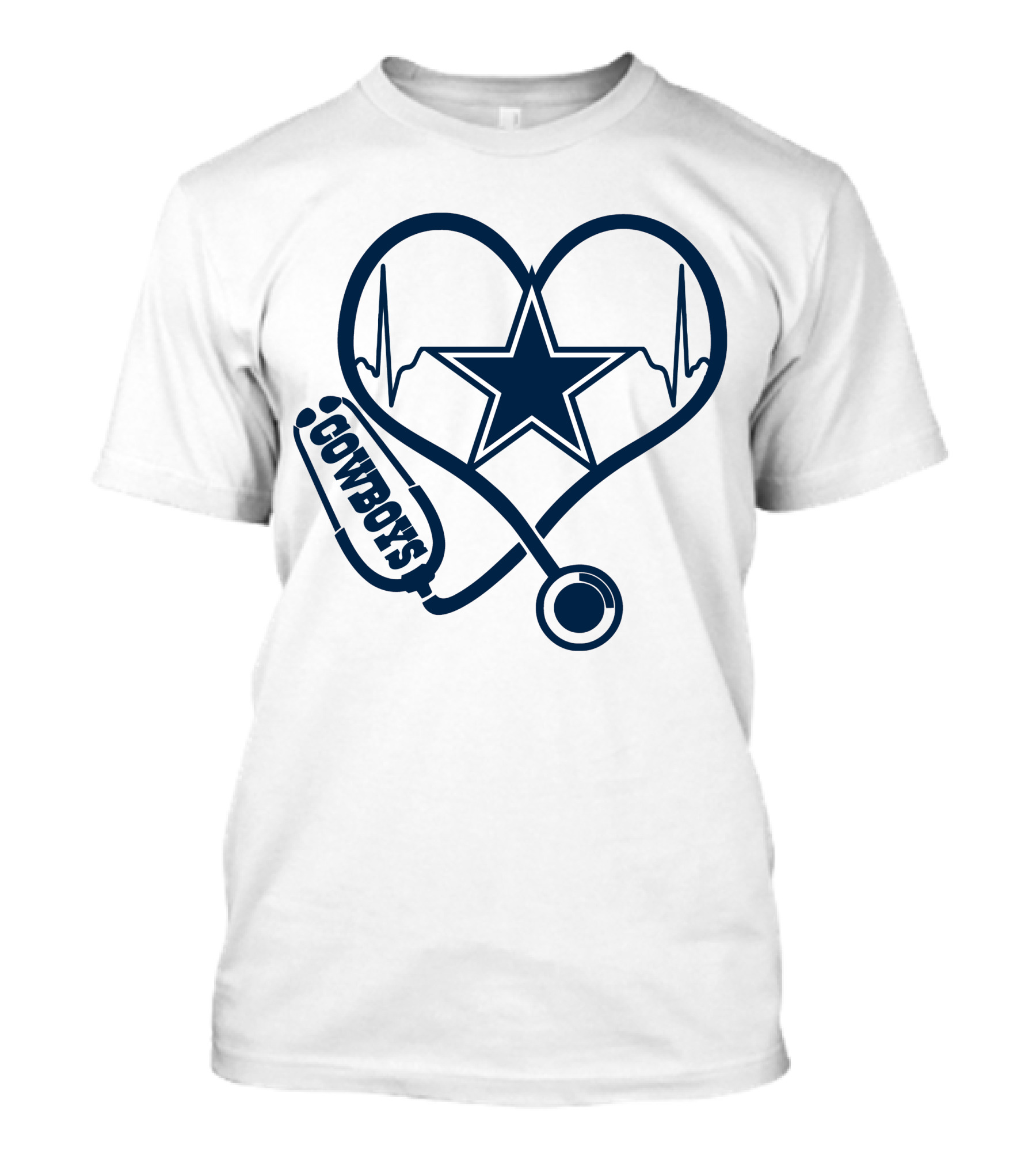 Cowboys Stethoscope Heartbeat Star T-Shirt