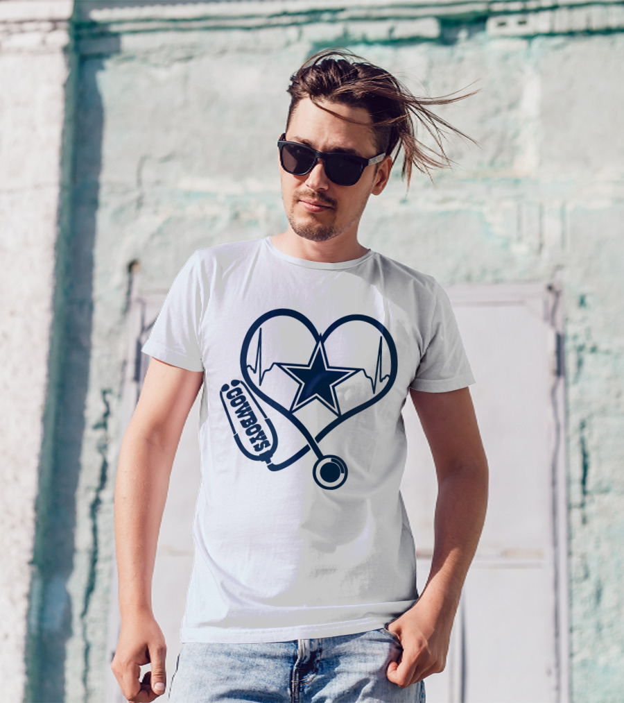 Cowboys Stethoscope Heartbeat Star T-Shirt