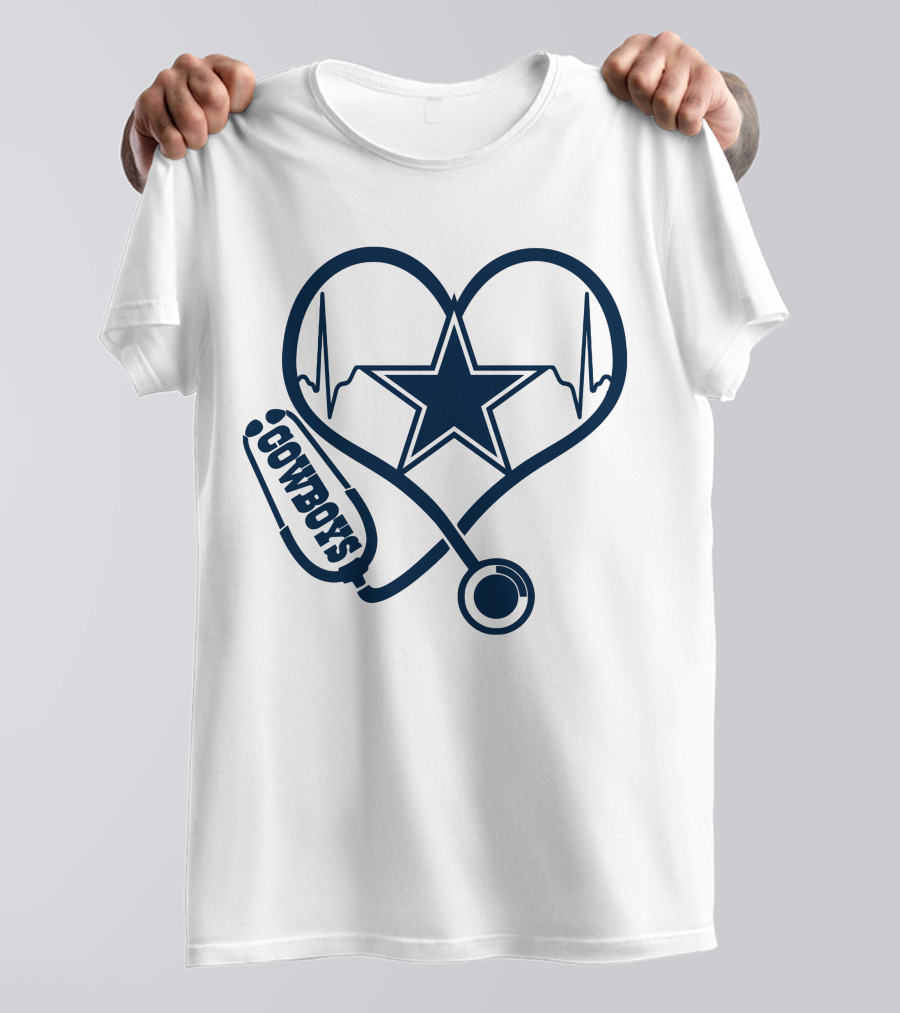 Cowboys Stethoscope Heartbeat Star T-Shirt