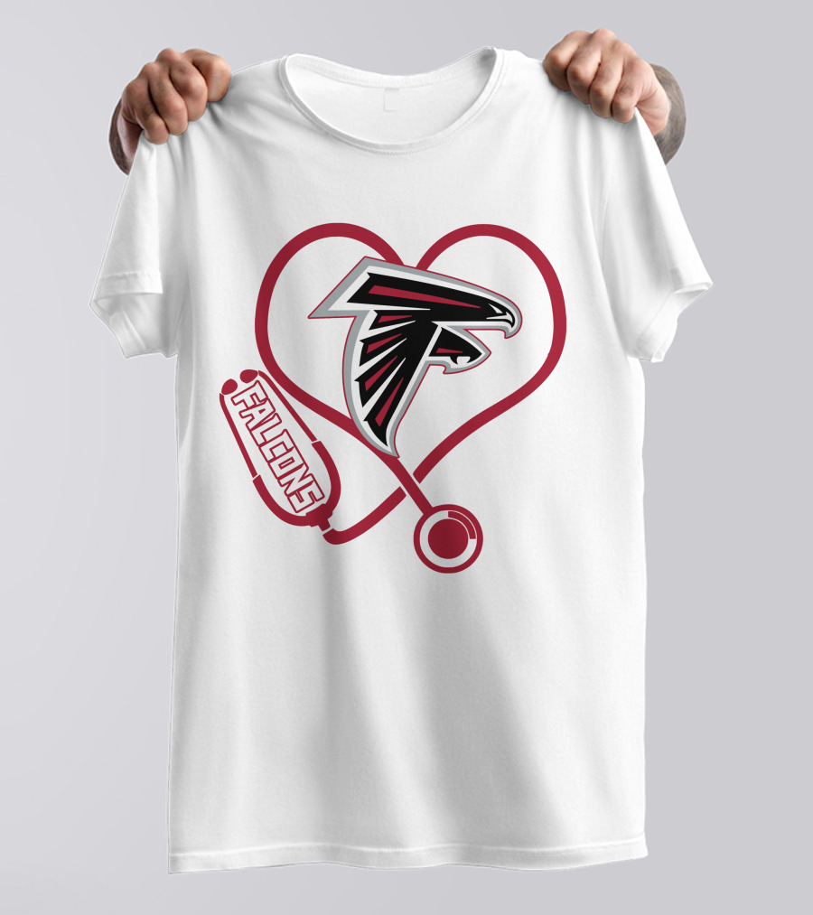 Atlanta Falcons Heart Stethoscope Nurse Theme T-Shirt