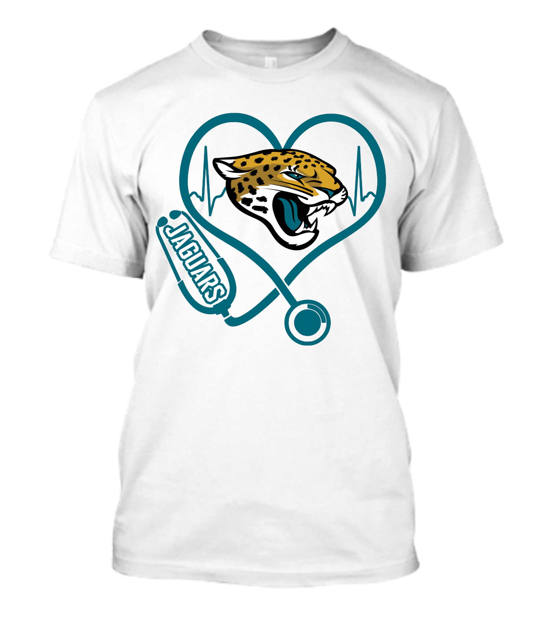 Jacksonville Jaguars Nurse Heartbeat Stethoscope T-Shirt